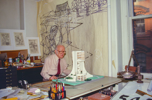 Ismar David in his studio, 1984