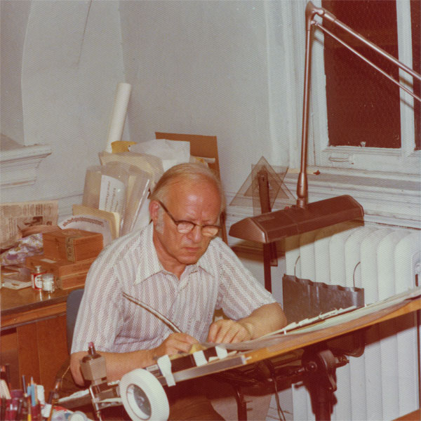 Ismar David in his studio, 1975