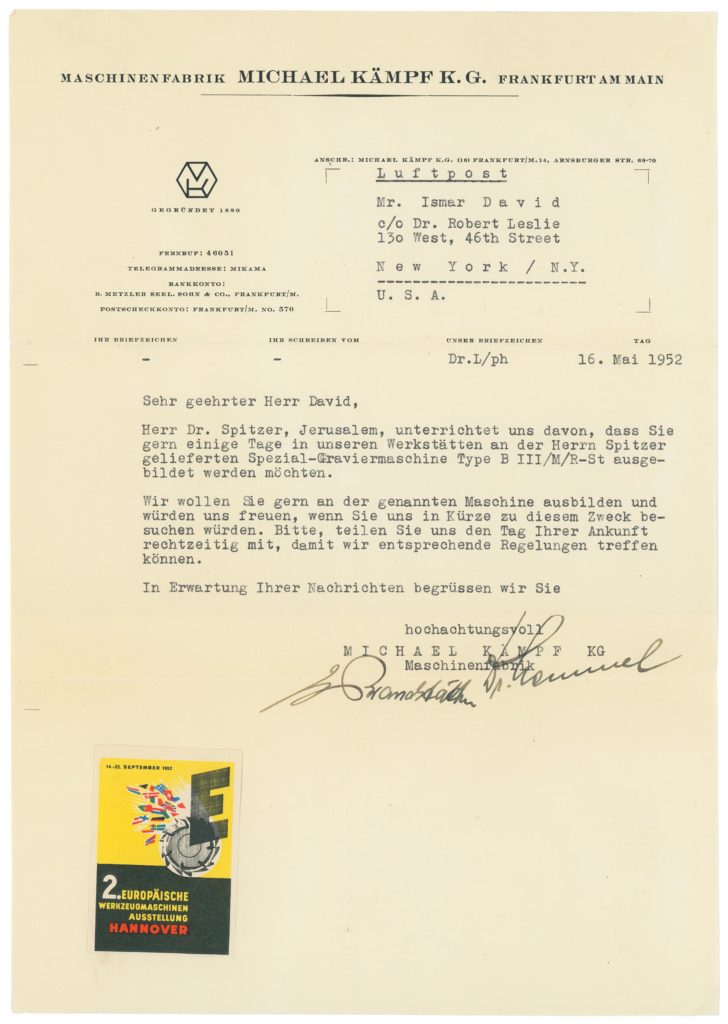 Letter from Michael Kämpf K.G.