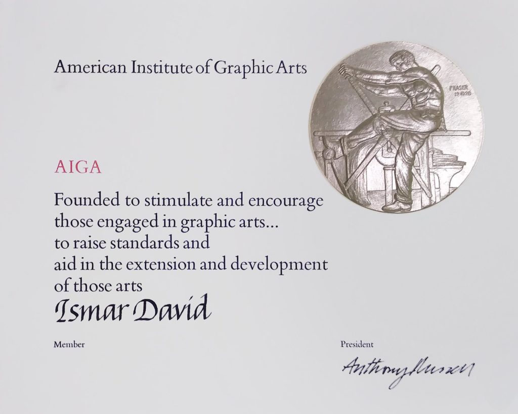 AIGA membership certificate