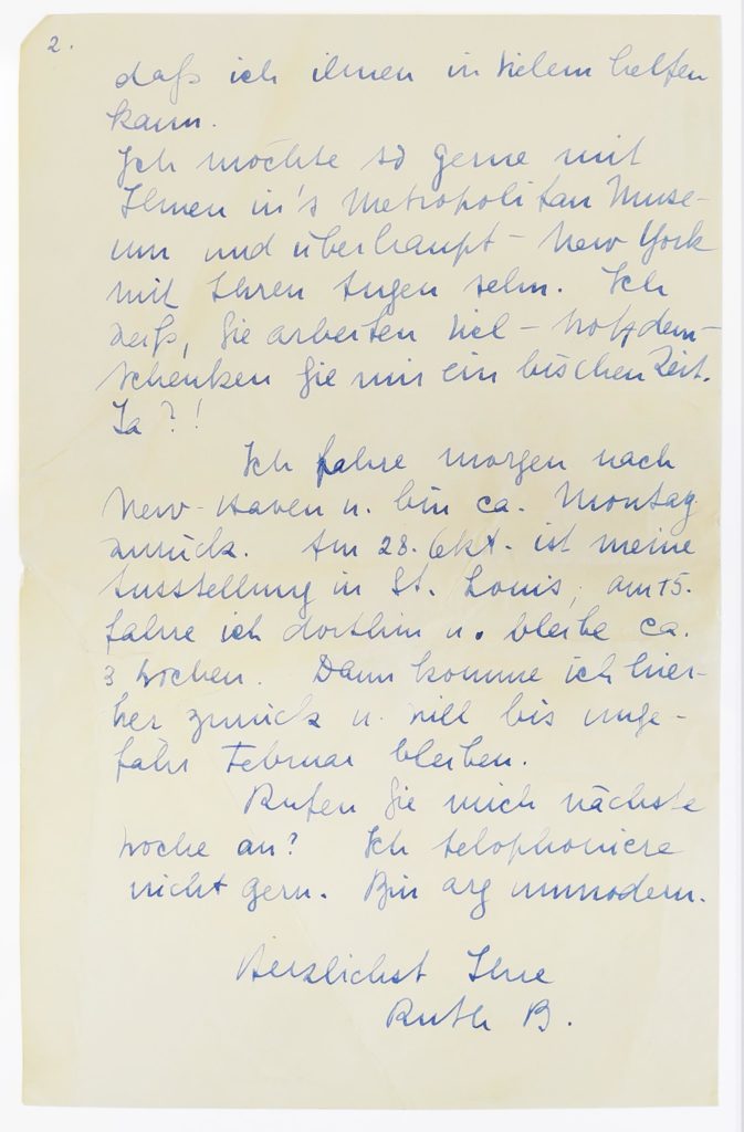 Ruth Bamberger letter