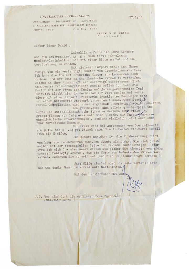 Letter from Herrmann M. Z. Meyer