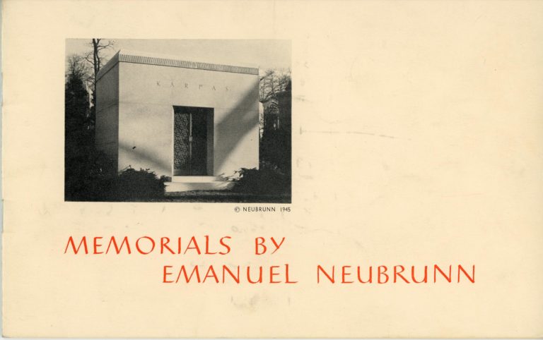 Emanuel Neubrunn brochure, cover