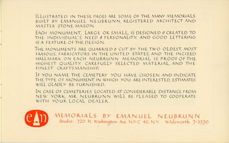 Emanuel Neubrunn brochure, page 3