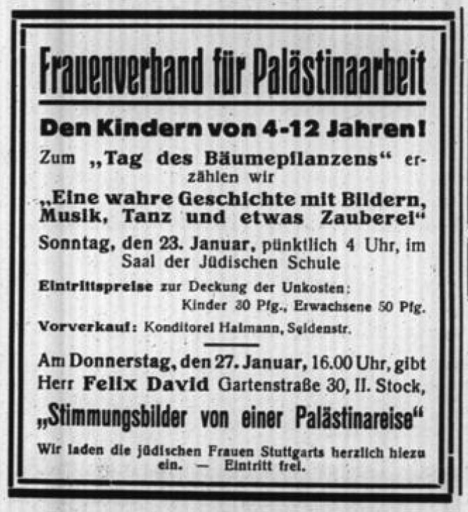 Jüdisches Gemeindeblatt Württemberg, January 16, 1938.