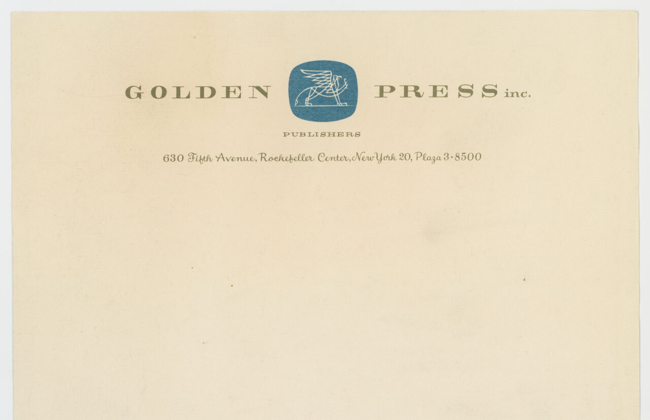 Golden Press letterhead